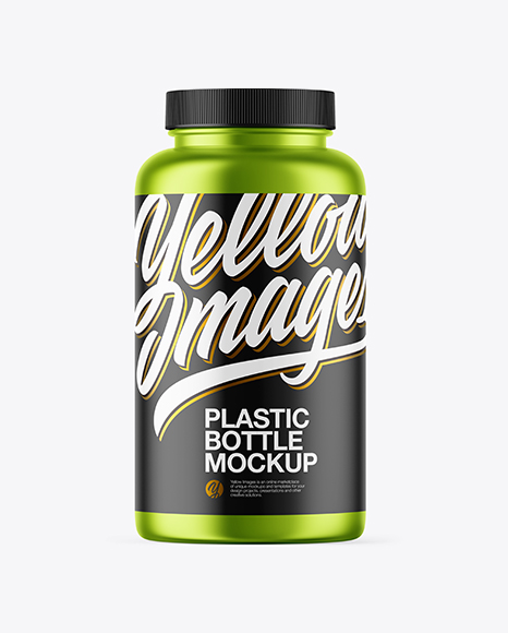 Metallic Plastic Bottle Mockup