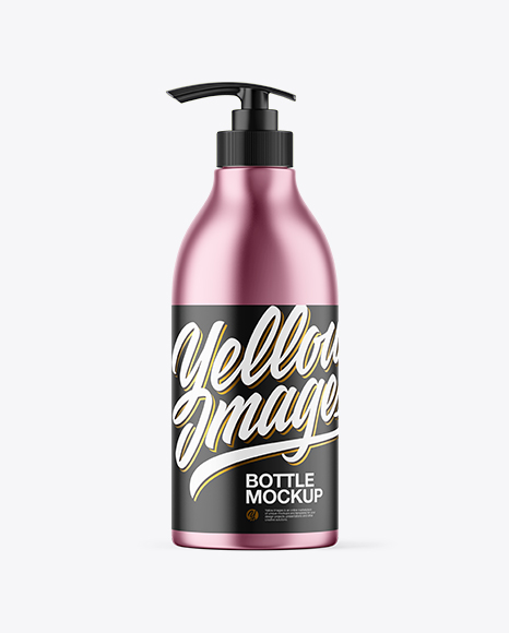 Metallic Bottle with Pump Mockup