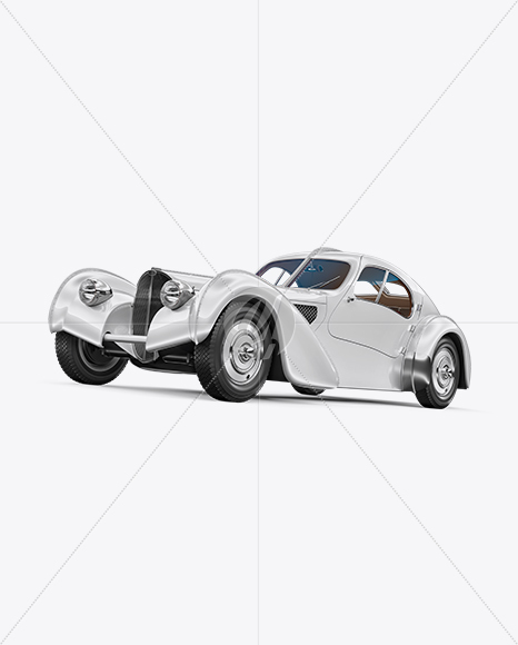 Retro Car Mockup - Half Side View