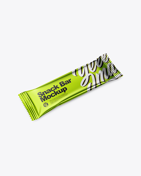 Metallic Snack Bar Mockup - Chocolate bar mockup