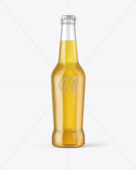 330ml Clear Glass Lager Beer Bottle Mockup