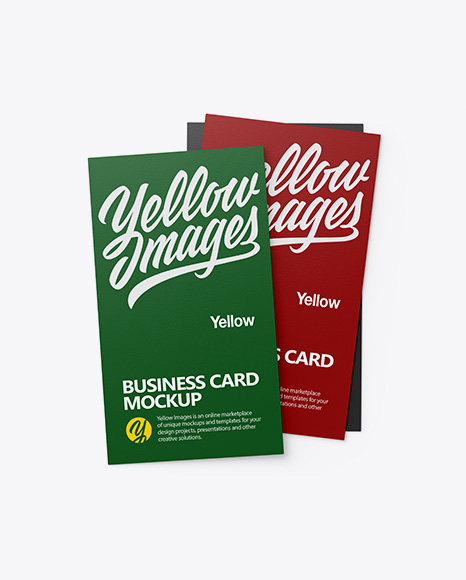 Three Paper Business Cards Mockup