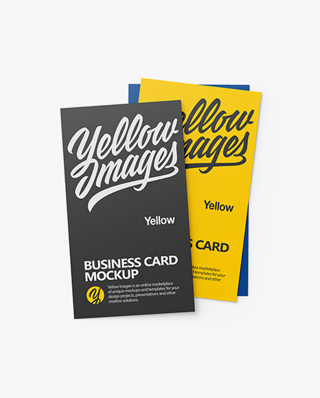 Three Textured Business Cards Mockup