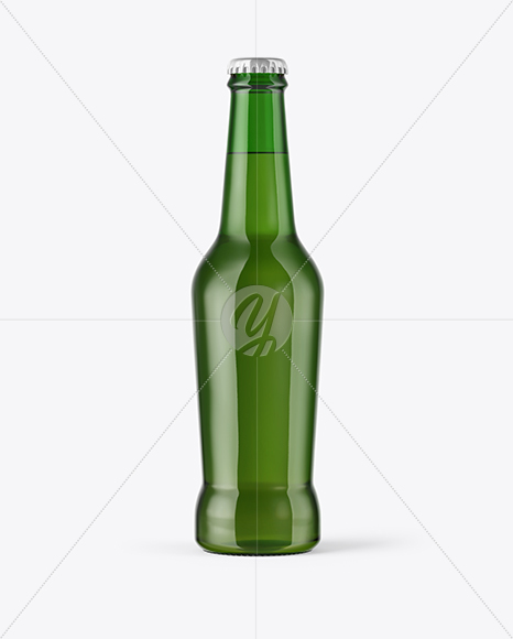 330ml Green Glass Beer Bottle Mockup