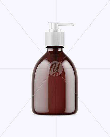 Amber Liquid Soap Bottle Mockup