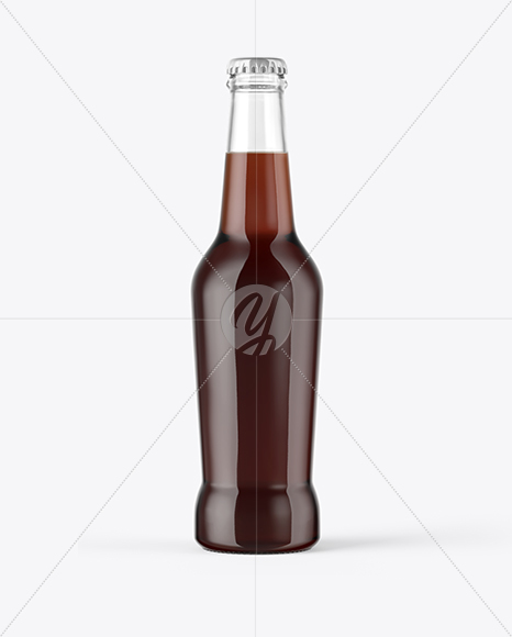 330ml Clear Glass Brown Ale Mockup