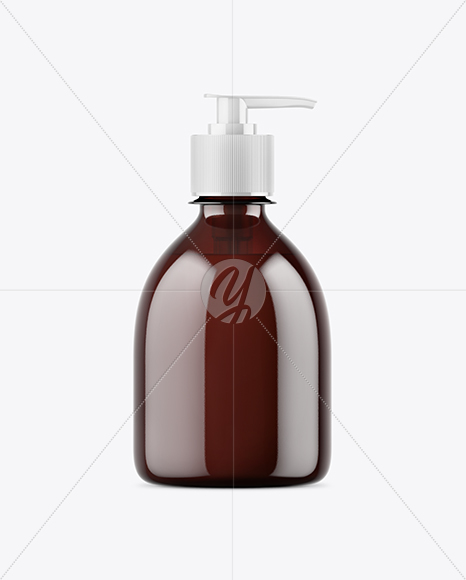 Amber Liquid Soap Bottle Mockup