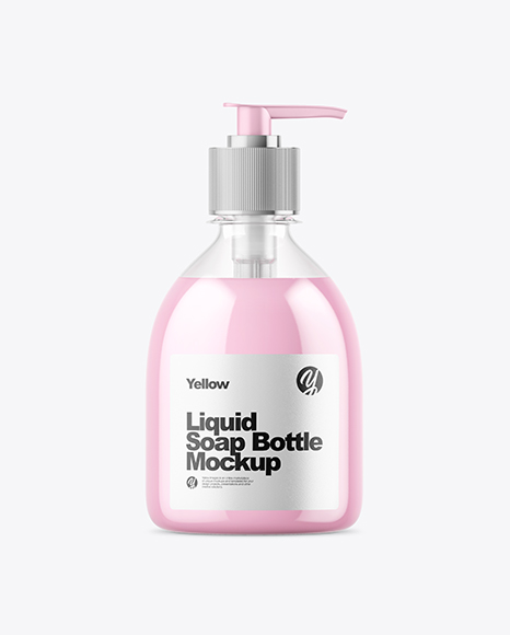 Clear Liquid Soap Bottle Mockup