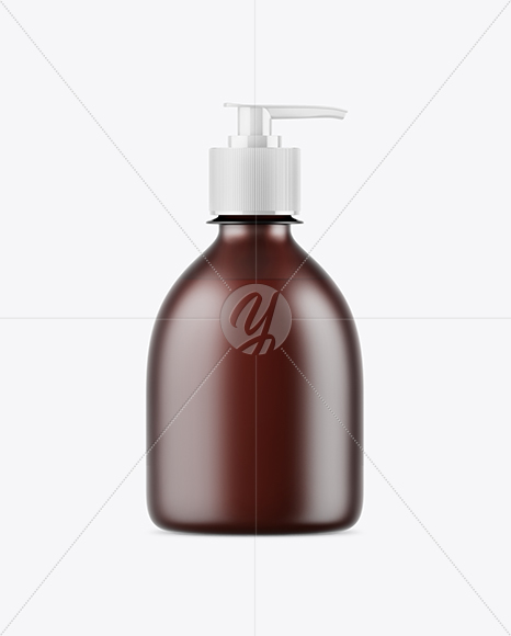 Amber Frosted Liquid Soap Bottle Mockup