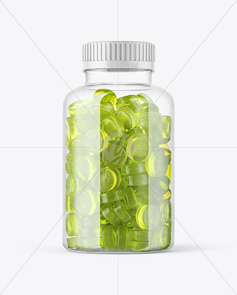 Plastic Bottle with Gummies Mockup