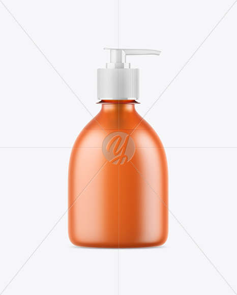 Orange Frosted Liquid Soap Bottle Mockup