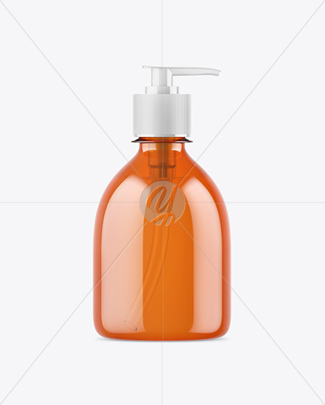 Orange Liquid Soap Bottle Mockup