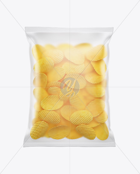 Matte Bag With Corrugated Potato Chips Mockup