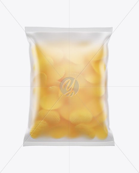 Frosted Bag With Corrugated Potato Chips Mockup