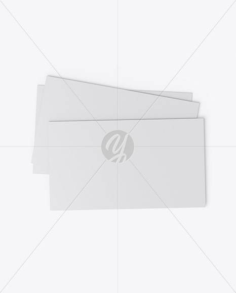 Three Paper Business Cards Mockup