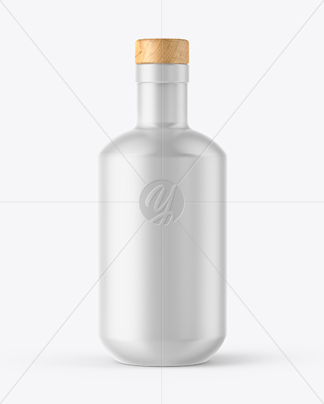 Ceramic Bottle with Wooden Cap Mockup