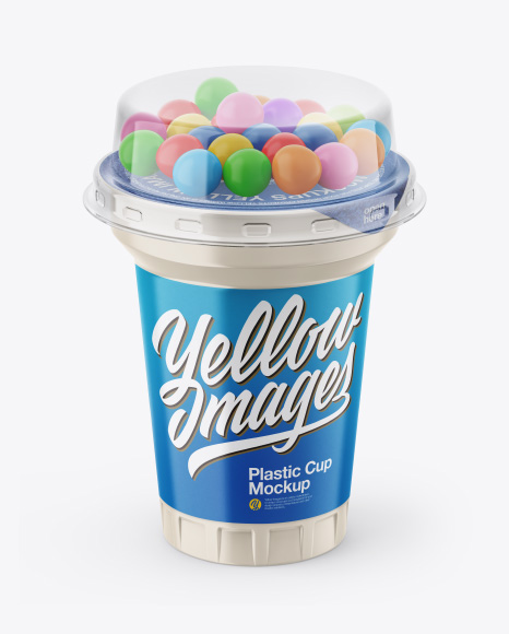 Plastic Cup with Sweets Mockup