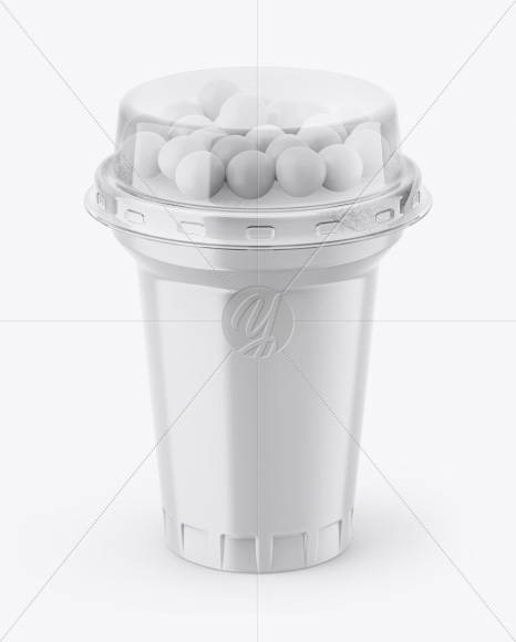 Plastic Cup with Sweets Mockup