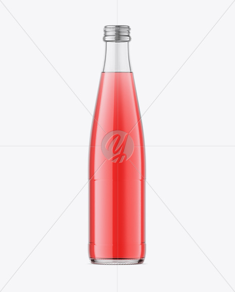 Clear Glass Pink Drink Bottle Mockup