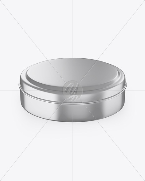 Metallic Round Tin Box Mockup