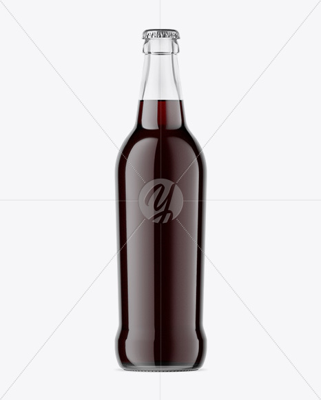 Clear Glass Bottle With Brown Ale Mockup