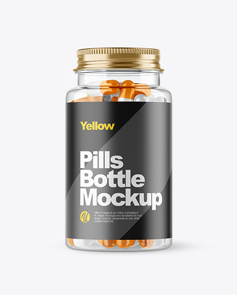 Clear Pills Bottle Mockup