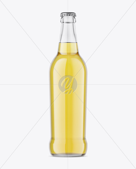 Clear Glass Bottle With Lemonade Mockup