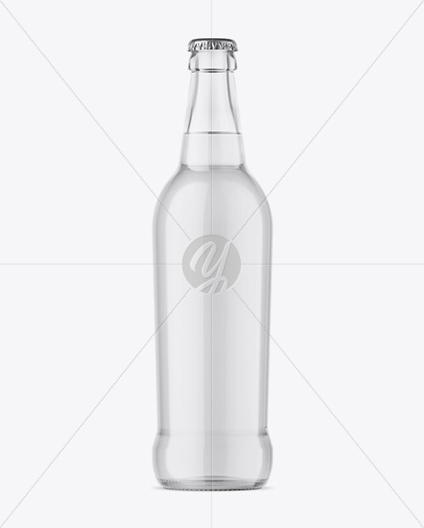 Clear Glass Bottle With Water Mockup