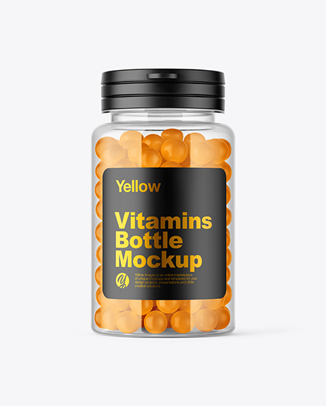 Clear Pills Bottle Mockup - Label mockup bottle
