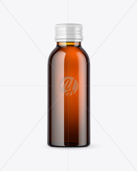 Amber Glass Bottle Mockup