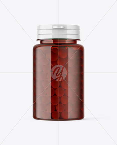 Amber Pills Bottle Mockup