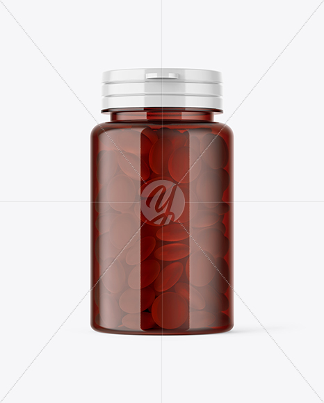 Amber Pills Bottle Mockup