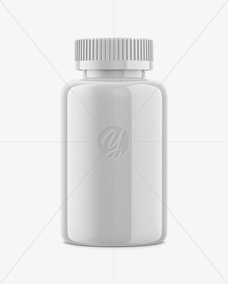 Glossy Plastic Pills Bottle Mockup