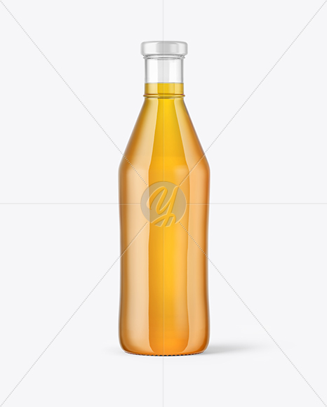 Clear Glass Apple Juice Bottle Mockup