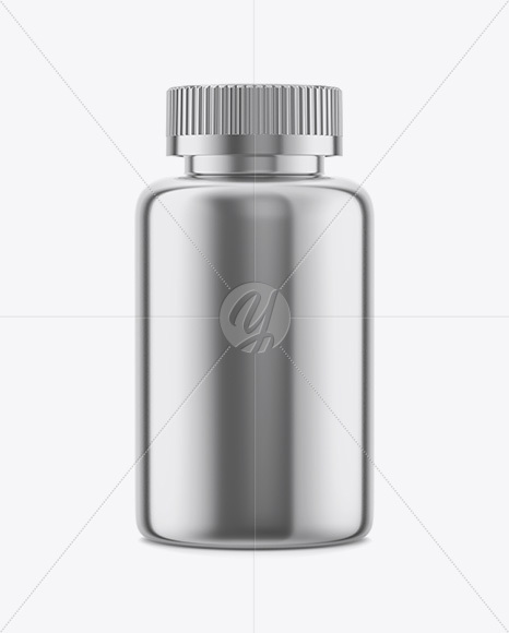 Metallic Plastic Pills Bottle Mockup