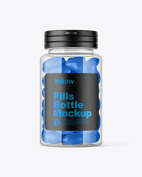 Clear Pills Bottle Mockup