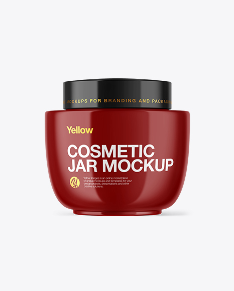 Glossy Cosmetic Jar Mockup