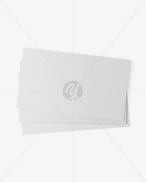 Three Paper Business Cards Mockup