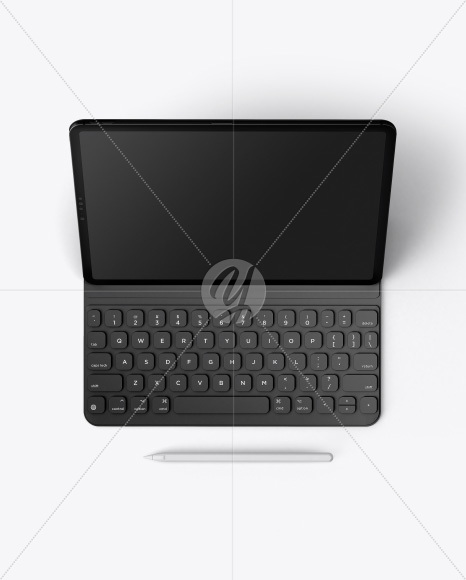 Ipad Pro with Pencil &amp; Keyboard Mockup