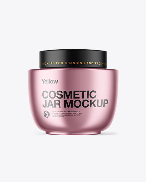 Metallic Cosmetic Jar Mockup Metallic Cosmetic Jar Mockup