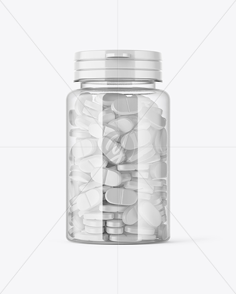 Clear Pills Bottle Mockup