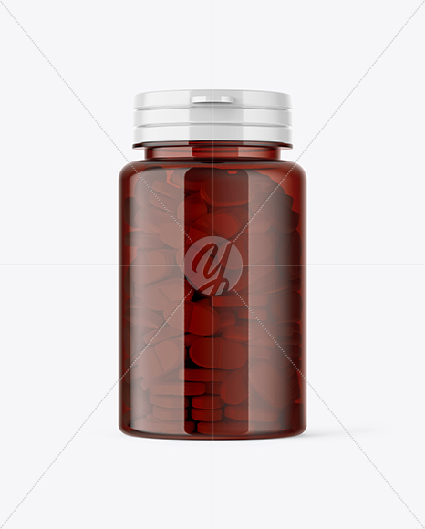 Amber Pills Bottle Mockup