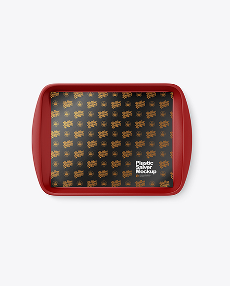 Plastic Salver with Glossy Paper Mockup - Servers
