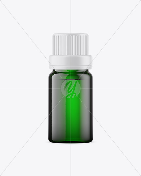 Green Glass Oil Bottle Mockup