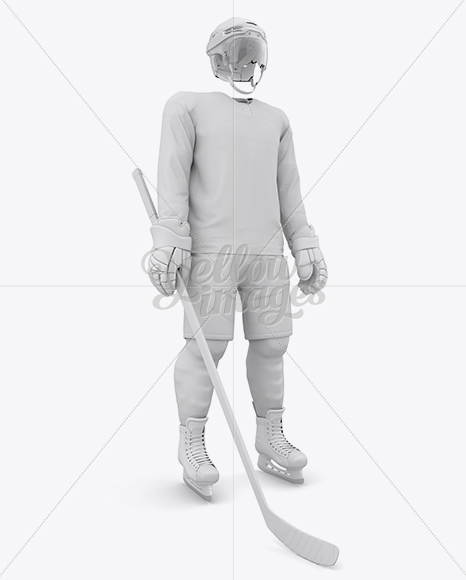 Men’s Full Ice Hockey Kit with Visor mockup (Hero Shot)