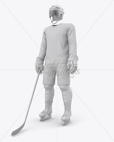 Men’s Full Ice Hockey Kit with Visor mockup (Half Side View)