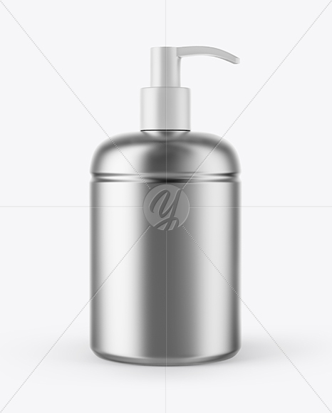 Metallized Cosmetic Bottle with Pump Mockup