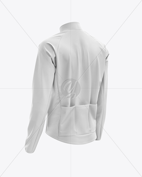 Men’s Cycling Wind Jacket mockup (Back Half Side View)