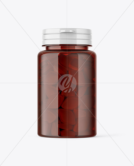 Amber Pills Bottle Mockup