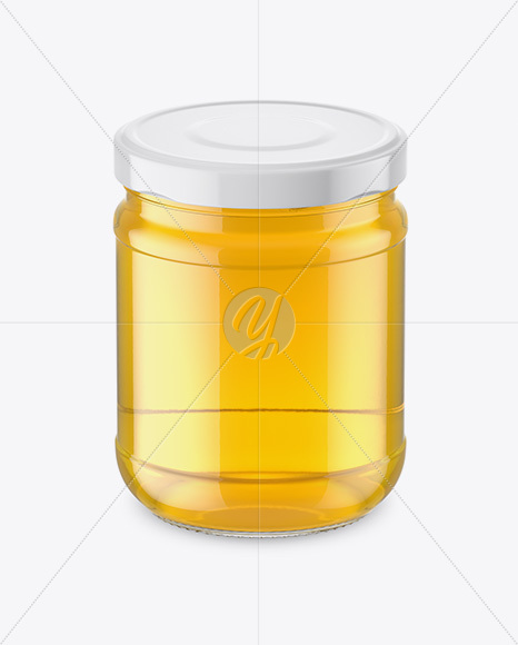 Clear Glass Honey Jar Mockup